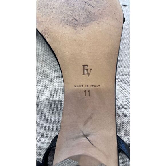 Frances Valentine Women's Leather Buckle Strap Beatrix Sandals Black Size 11 - Picture 11 of 11